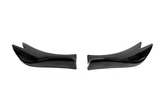 Universal Flap Rear Bumper Extensions Type-F (2 pcs, Gloss Black, ABS Plastic) - image 1