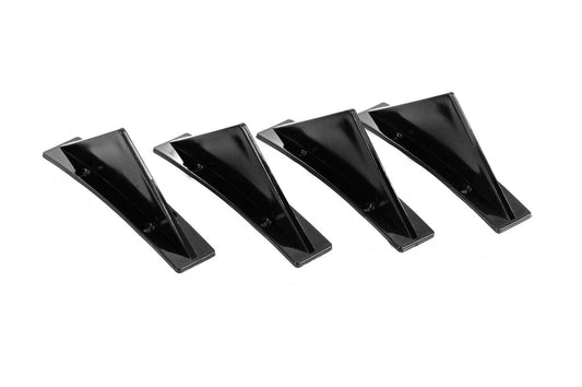 Universal rear diffuser type-G (4pcs, gloss black, ABS plastic) - image 1