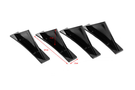 Universal rear diffuser type-G (4pcs, gloss black, ABS plastic) - image 2