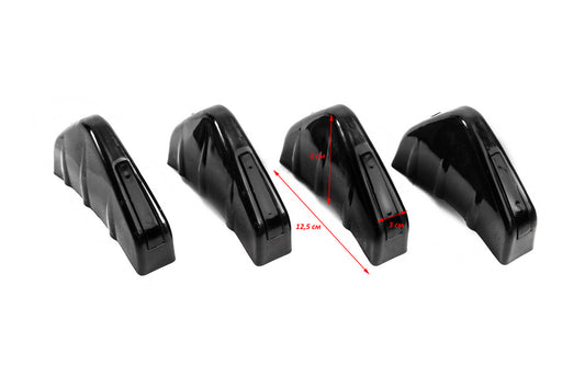 Universal rear diffuser type-D (4pcs, gloss black, ABS plastic) - image 2