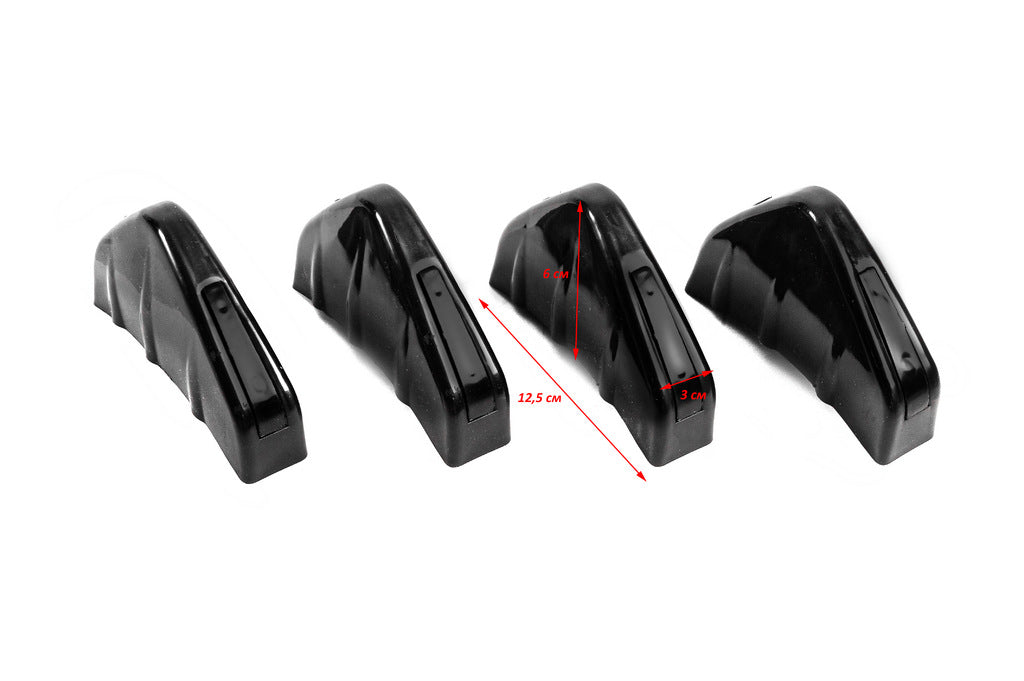 Universal Rear Diffuser Type-D (4pcs, Gloss Black, ABS Plastic) - image 3