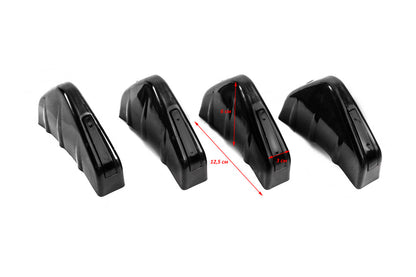 Universal Rear Diffuser Type-D (4pcs, Gloss Black, ABS Plastic) - image 3