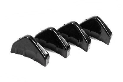 Universal Rear Diffuser Type-D (4pcs, Gloss Black, ABS Plastic) - image 4