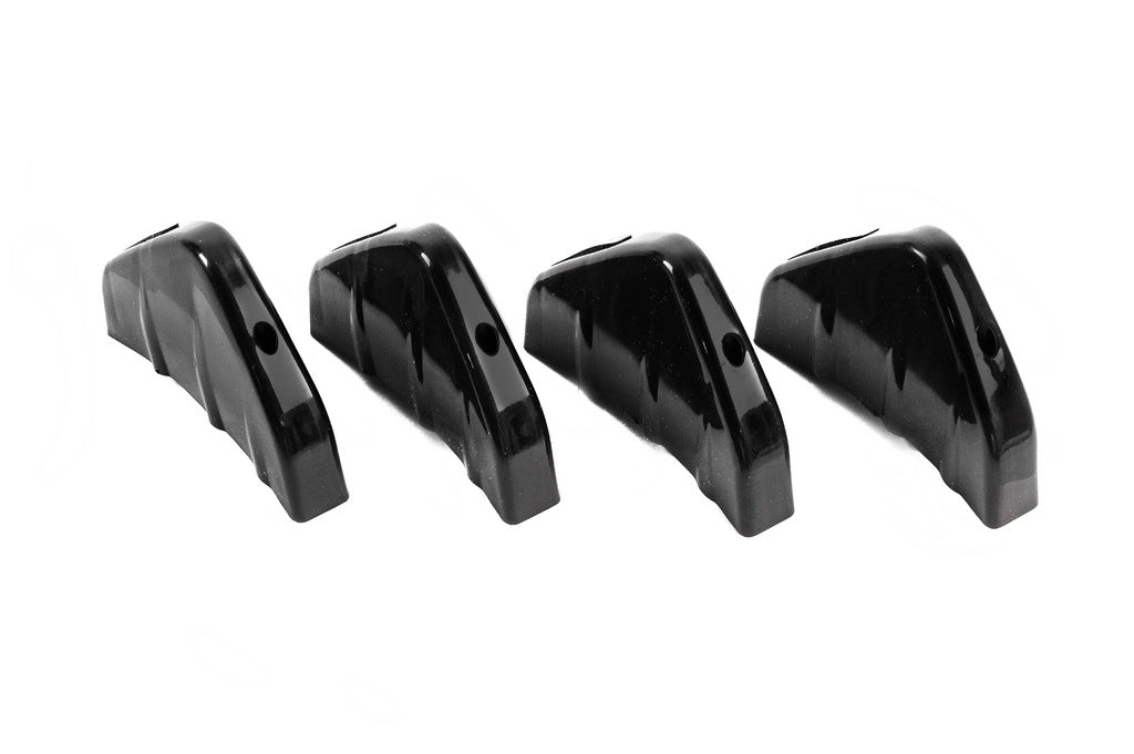Universal rear diffuser type-D (4pcs, gloss black, ABS plastic) - image 4