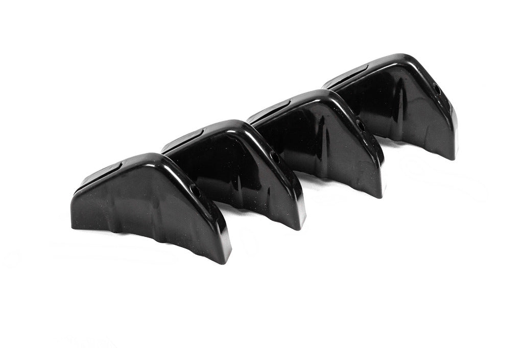 Universal rear diffuser type-D (4pcs, gloss black, ABS plastic) - image 5