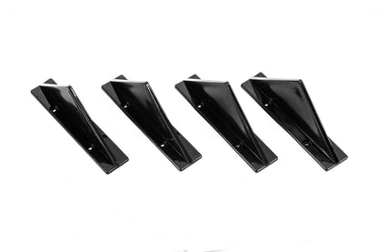 Universal rear diffuser type-F (4pcs, gloss black, ABS plastic) - image 1