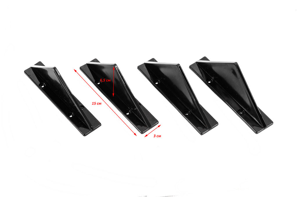 Universal rear diffuser type-F (4pcs, gloss black, ABS plastic) - image 2