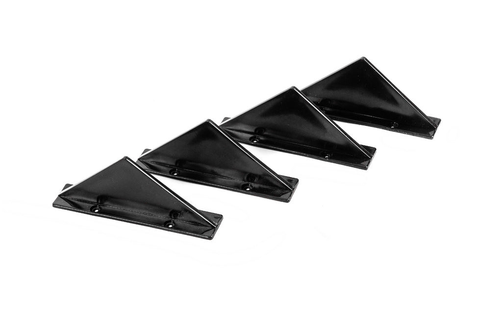 Universal Rear Diffuser Type-F (4pcs, Gloss Black, ABS Plastic) - image 3