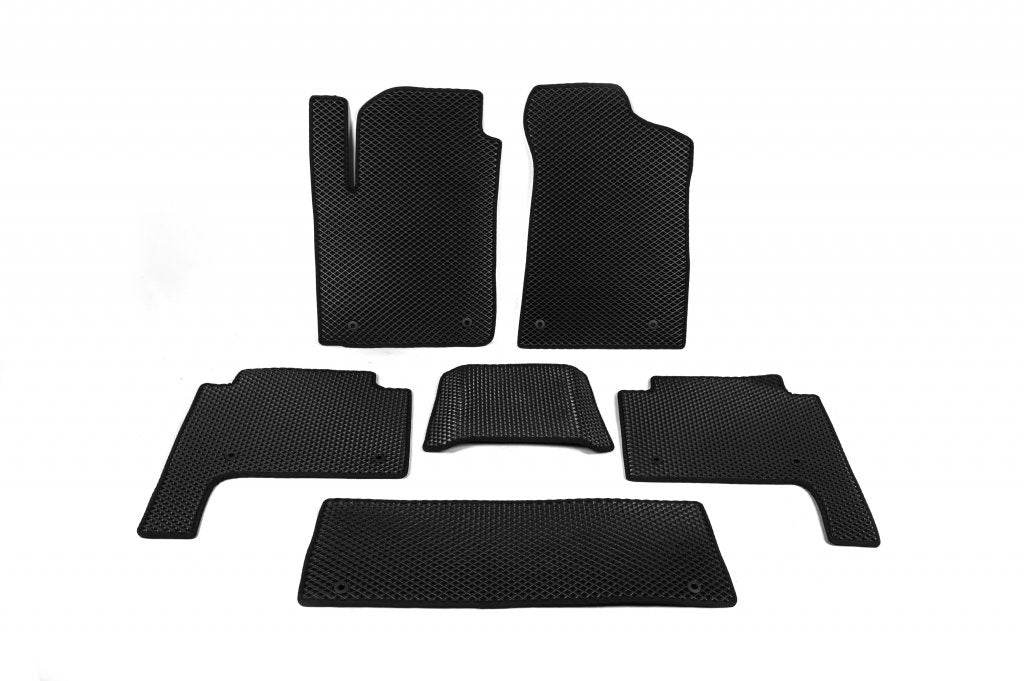 Interior mats, 3 rows (EVA, black) for Nissan Patrol Y62 2010-2024 - Reelken Auto
