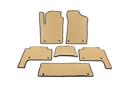 Interior carpets 3 rows (EVA, Beige) for Nissan Patrol Y62 2010-2024 - Reelken Auto