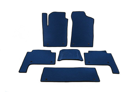 Interior carpets 3 rows (EVA, Blue) for Nissan Patrol Y62 2010-2024 - Reelken Auto