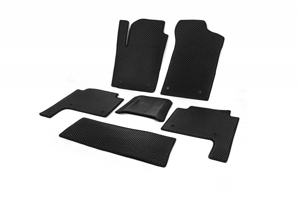 Interior mats, 3 rows (EVA, black) for Nissan Patrol Y62 2010-2024 - Reelken Auto