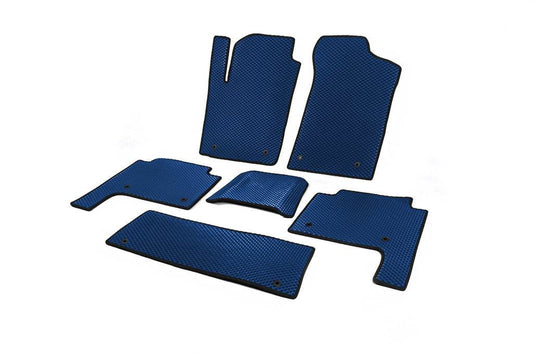 Interior carpets 3 rows (EVA, Blue) for Nissan Patrol Y62 2010-2024 - Reelken Auto