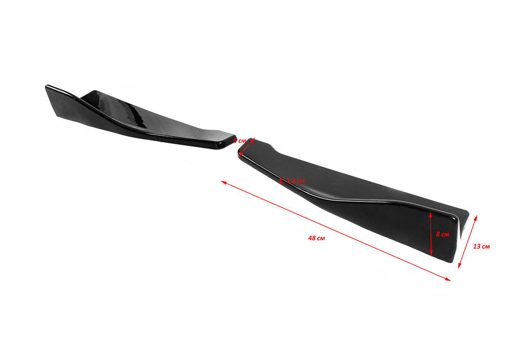 Universal Flap Rear Bumper Extensions Type-B (2 pcs, Gloss Black, ABS Plastic) - image 2