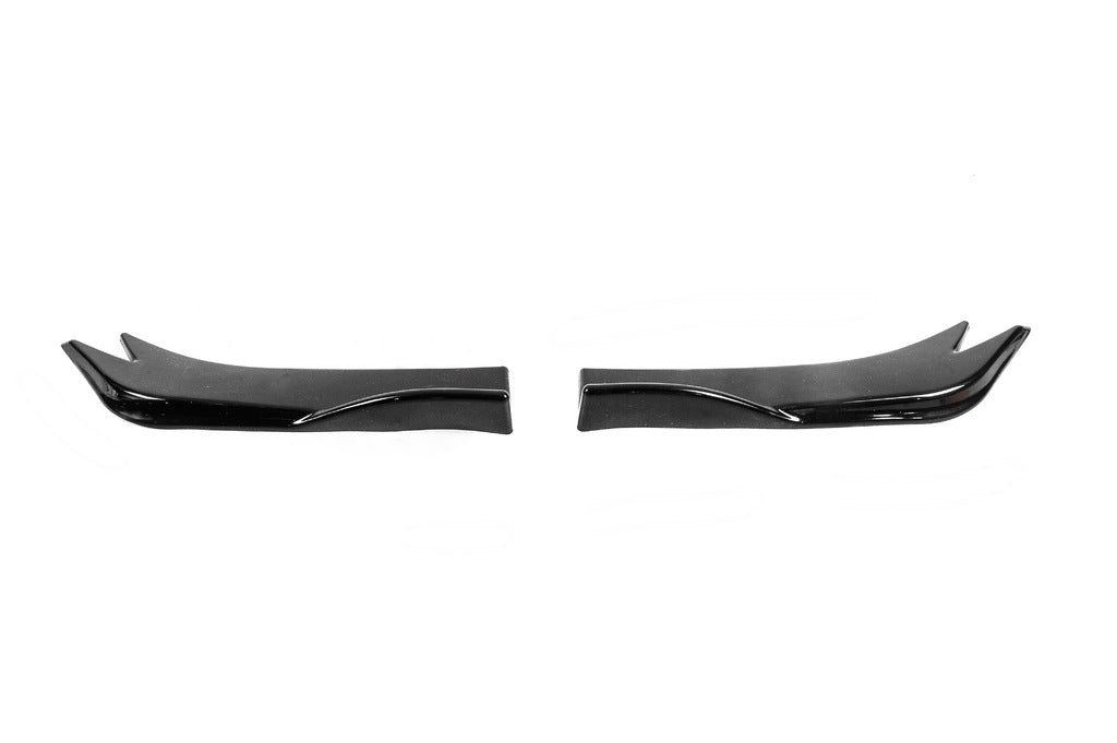 Universal Flap Rear Bumper Extensions Type-E (2 pcs, Gloss Black, ABS Plastic) - image 3