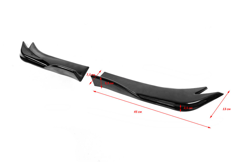 Universal Flap Rear Bumper Extensions Type-E (2 pcs, Gloss Black, ABS Plastic) - image 4