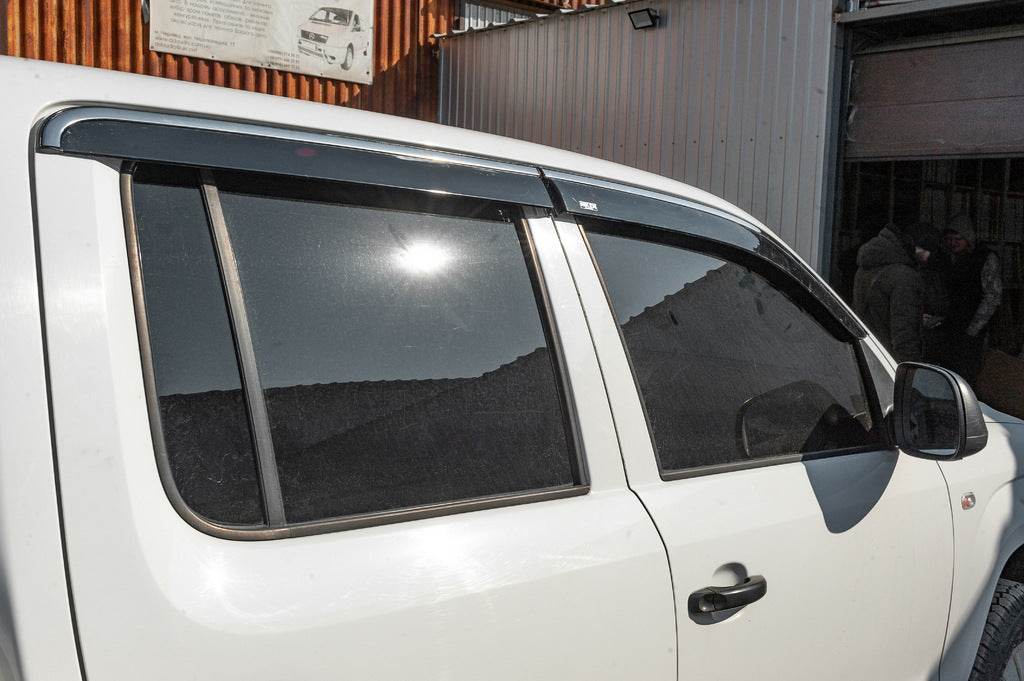Chromed visors (4 pieces, Niken) for Volkswagen Amarok 2010-2022 - Reelken Auto