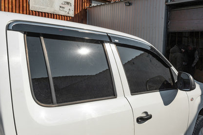 Window deflectors with chrome trim (4 pcs, Niken) for Volkswagen Amarok 2010-2022 - image 3