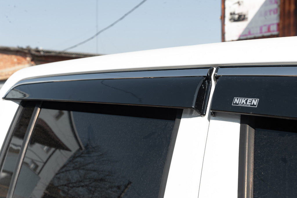 Window deflectors with chrome trim (4 pcs, Niken) for Volkswagen Amarok 2010-2022 - image 5