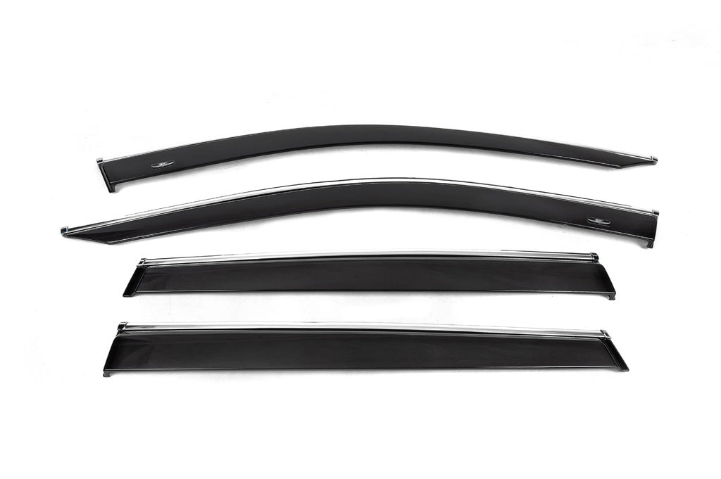 Window deflectors with chrome trim (4 pcs, HIC) for Toyota Rav 4 2019- - image 4