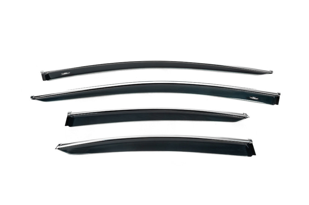 Window deflectors with chrome trim (4 pcs, HIC) for Hyundai Sonata LF 2014-2019 - image 3