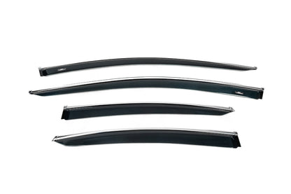Window deflectors with chrome trim (4 pcs, HIC) for Hyundai Sonata LF 2014-2019 - image 3