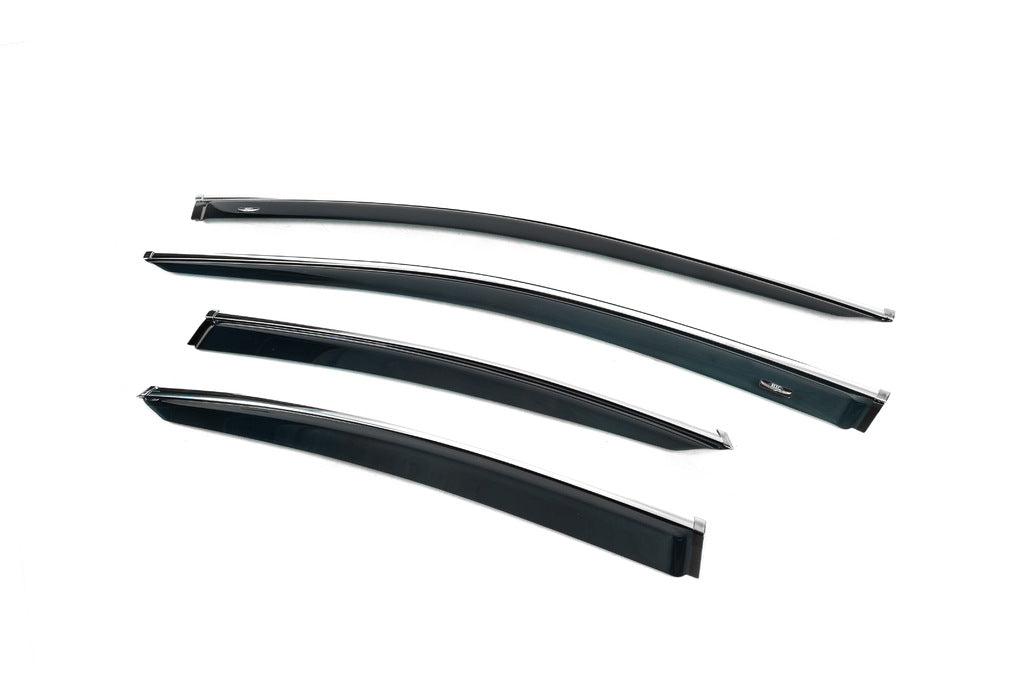 Window deflectors with chrome trim (4 pcs, HIC) for Hyundai Sonata LF 2014-2019 - image 6