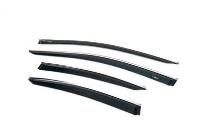 Window deflectors with chrome trim (4 pcs, HIC) for Hyundai Sonata LF 2014-2019 - image 6