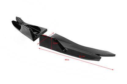 Universal Flap Side Skirt Extensions Type-D (2 pcs, Gloss Black, ABS Plastic) - image 4