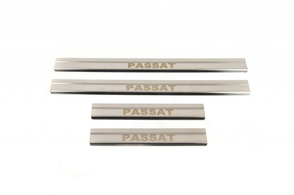 Door Sill Protectors Carmos V2 (4 pcs, Stainless Steel) for Volkswagen Passat СС 2008-2017 - image 1