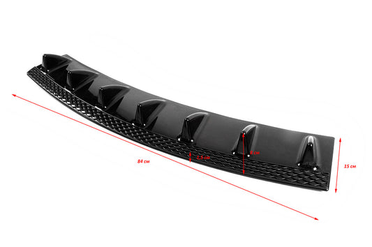 Universal rear diffuser type-A (1pc, gloss black, ABS plastic) - image 2