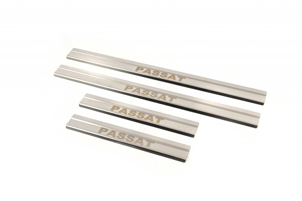 Carmos V2 Stainless Steel Door Sill Protectors (4 pcs) for Volkswagen Passat B8 2015-2023 - image 5