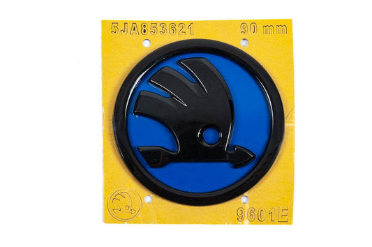 Emblem blue 5JA853621 (89 mm) for Skoda - Reelken Auto