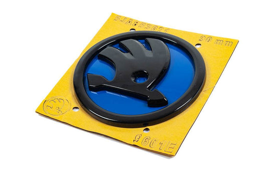 Emblem blue 5JA853621 (89 mm) for Skoda - Reelken Auto