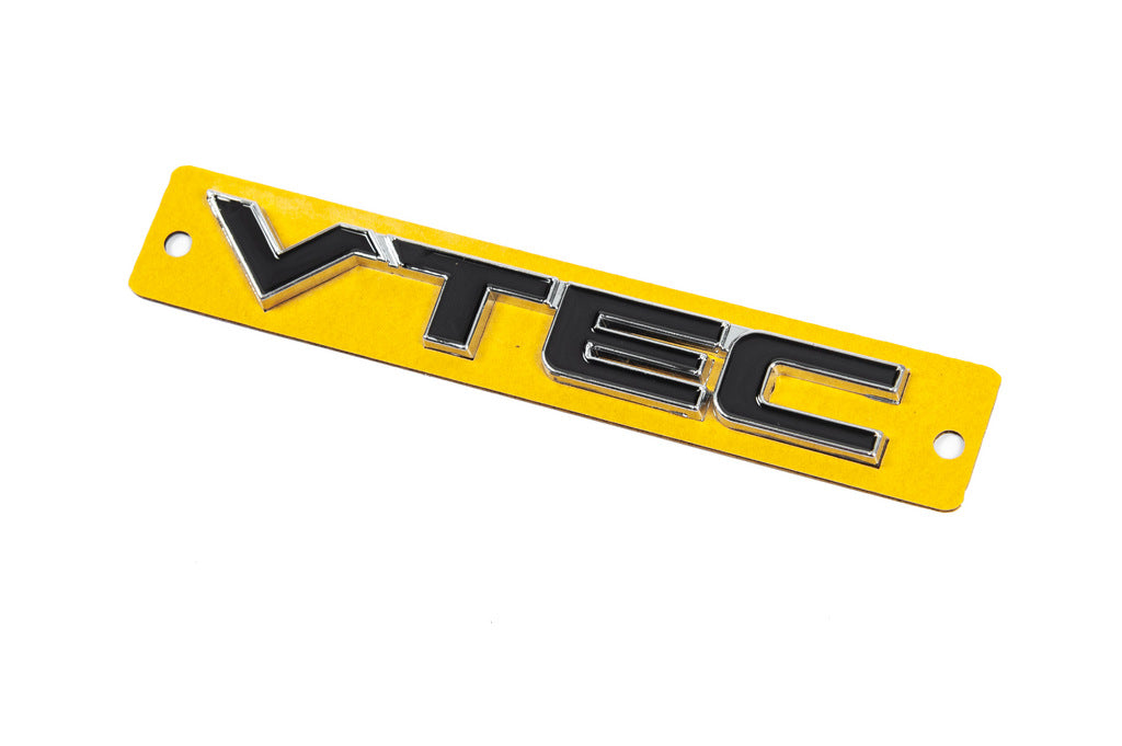 VTEC black emblem with chrome (110mm x 15mm) for Honda - image 2