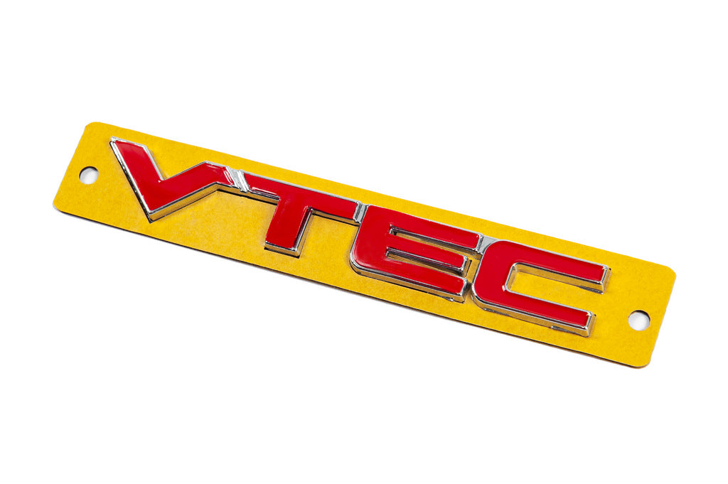 VTEC red emblem with chrome (110mm x 15mm) for Honda - image 2