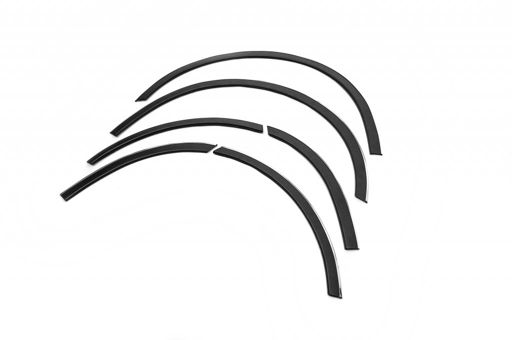 Fender flares with chrome trim (6 pcs, black) for Volkswagen T5 Multivan 2003–2010 - image 2
