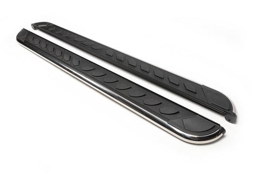 Lateral platforms Maydos V1 (2 PCs, aluminum ↗ stainless) for GMS Sierra 2019- - Reelken Auto