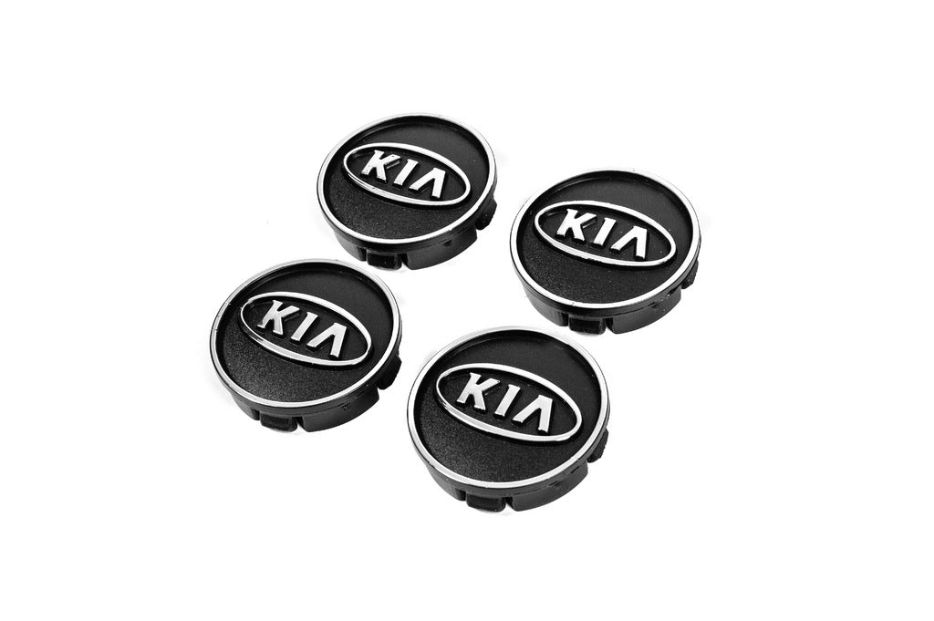 Black Wheel Center Caps kia60tur-bl (59mm to 55mm, 4 pcs) for KIA - image 1