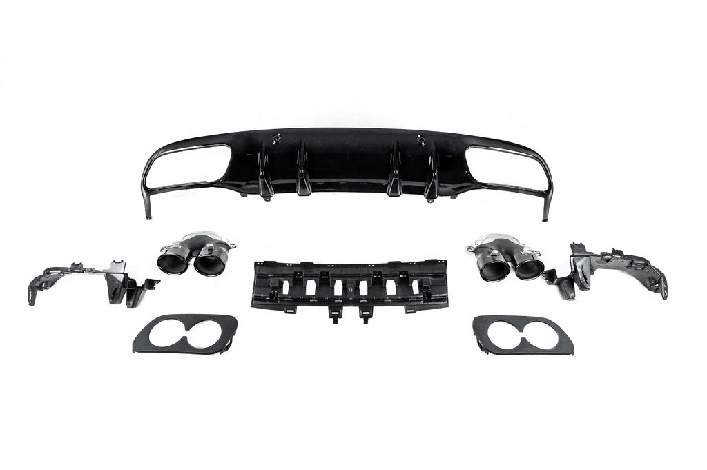 Rear diffuser with exhaust tips (for Coupe Design AMG43) for Mercedes C-сlass W205 2014-2021 - image 3