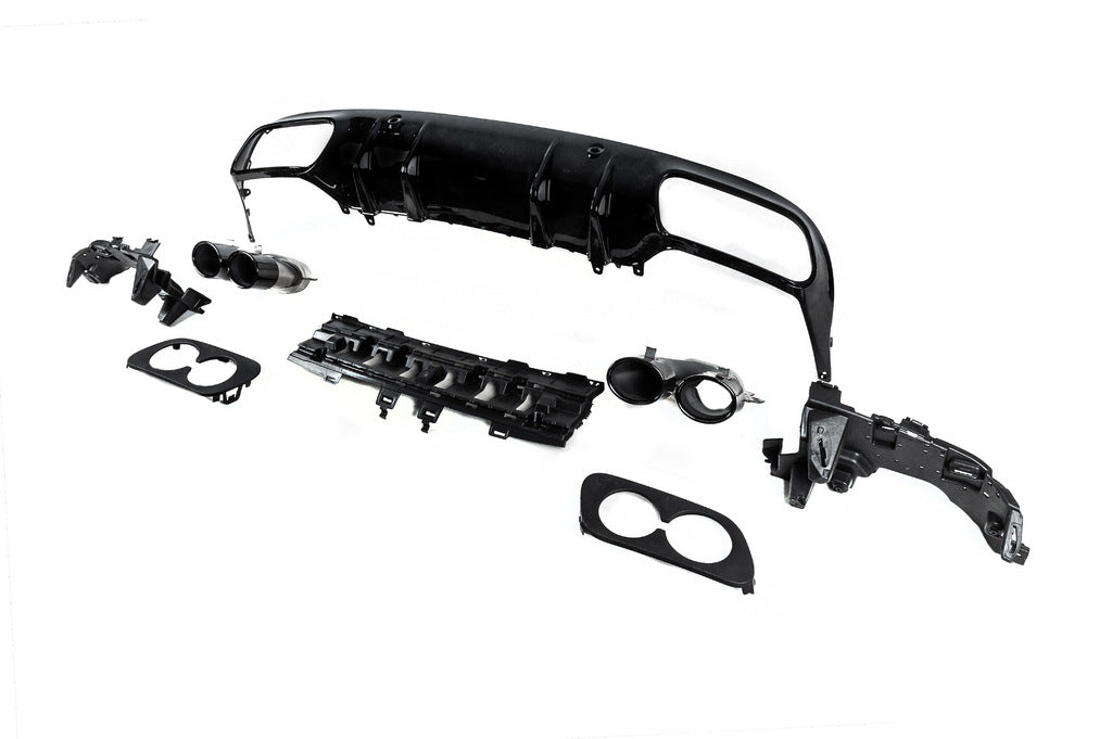 Rear diffuser with exhaust tips (for Coupe Design AMG43) for Mercedes C-сlass W205 2014-2021 - image 4