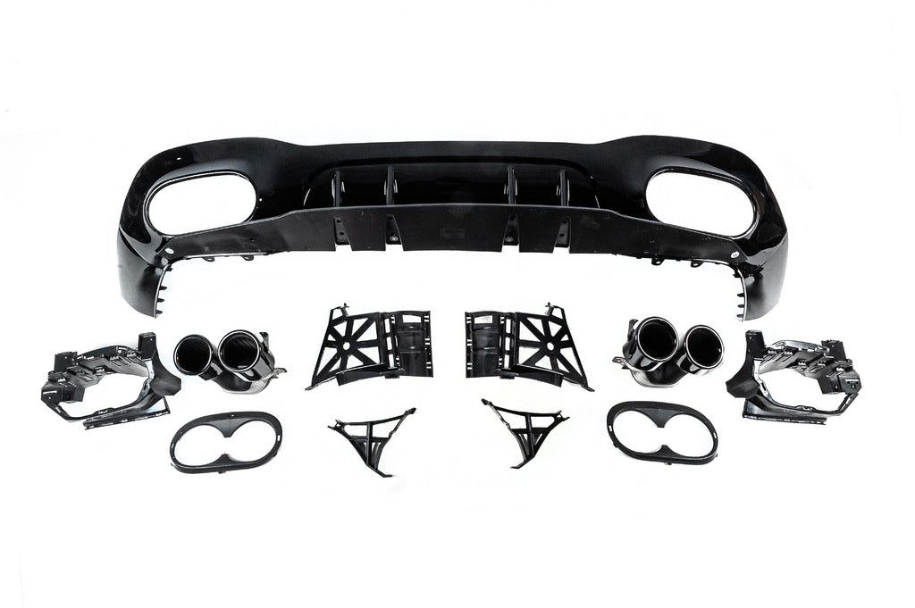 Rear diffuser with exhaust tips (Design A45 SD) for Mercedes A-сlass W177 2018- - image 2