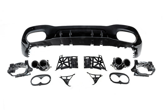 Rear diffuser with exhaust tips (Design A45 SD) for Mercedes A-сlass W177 2018- - image 2