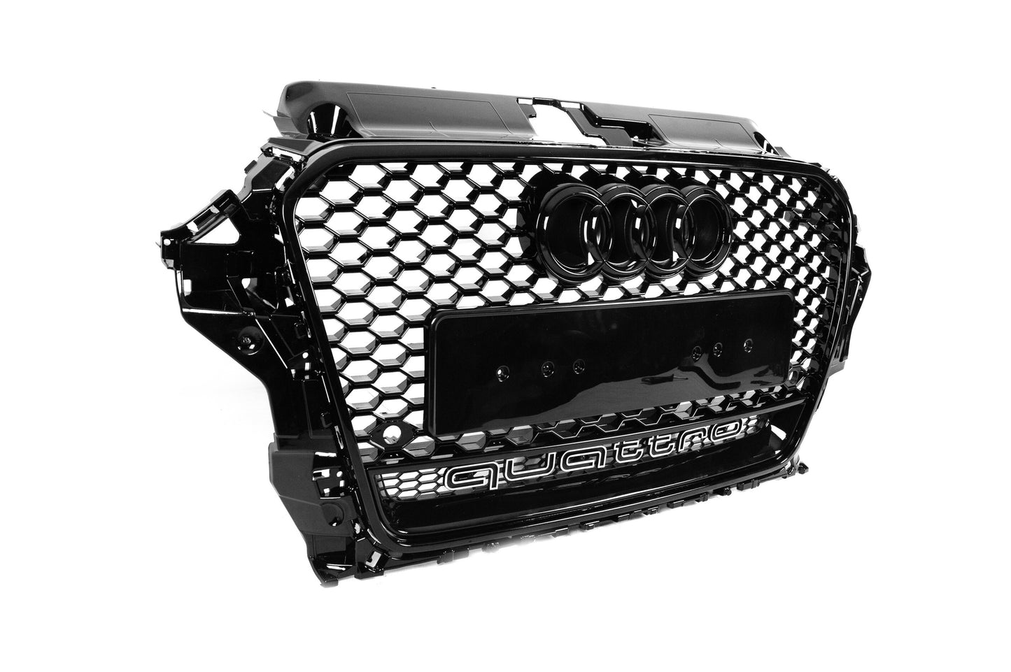 Front Grille RS-Style with Quattro Emblem (2012-2016, black) for Audi A3 2012-2020 - image 3