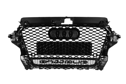 Front Grille RS-Style with Quattro Emblem (2012-2016, black) for Audi A3 2012-2020 - image 4
