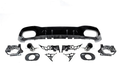 Rear diffuser with exhaust tips (Design A35 HB) for Mercedes A-сlass W177 2018- - image 2