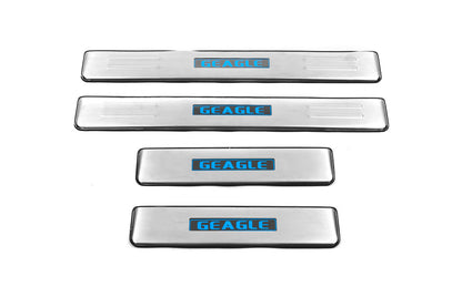 Libao LED Door Sill Plates (4 pcs, Stainless Steel) for Geely Emgrand X7 2011- - image 2
