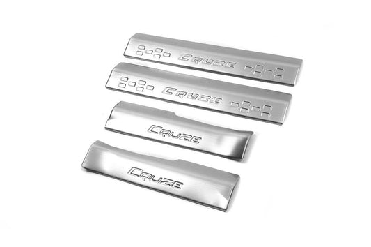 Overlays for internal thresholds (4 pieces, stainless steel) for Chevrolet Cruze 2009-2015 - Reelken Auto