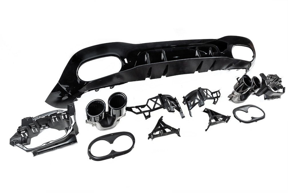 Rear diffuser with exhaust tips (Design A45 HB) for Mercedes A-сlass W177 2018- - image 2