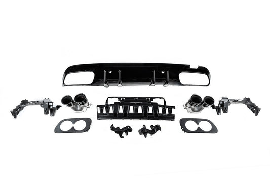Rear diffuser with exhaust tips (Design C43) for Mercedes C-сlass W205 2014-2021 - image 2